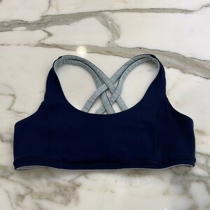 Lululemon Ivivva Navy & Light Blue Reversible Strappy Sports Bra—Great Condition